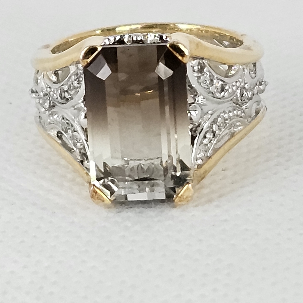Gorgeous Victoria Weick Ombre Quartz Ring 18k over Sterling Silver Size 8! - Picture 7 of 11